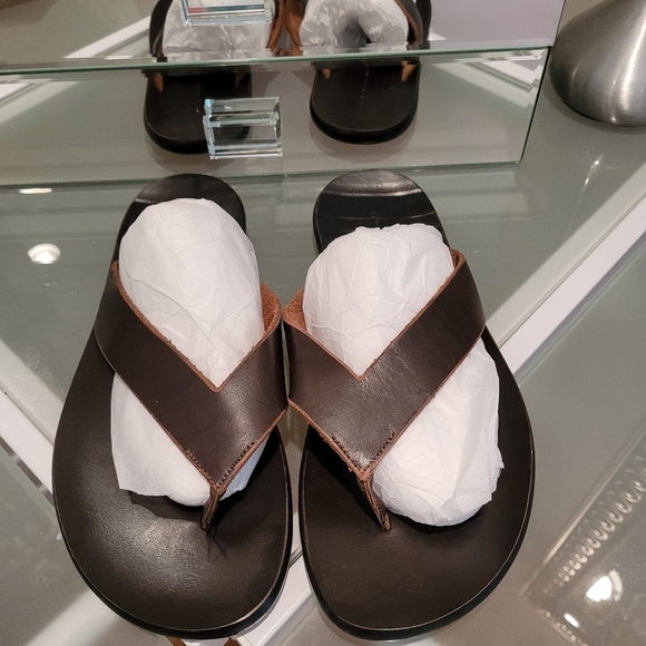 Banana Republic Men Sandals 100% Italian Leather - Picture 3 of 6